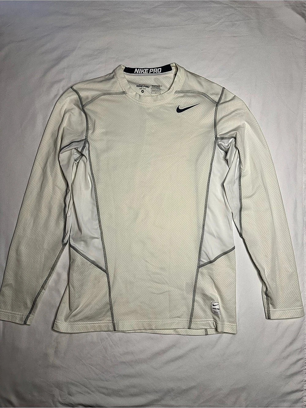 Nike Pro white long sleeve fitted shirt